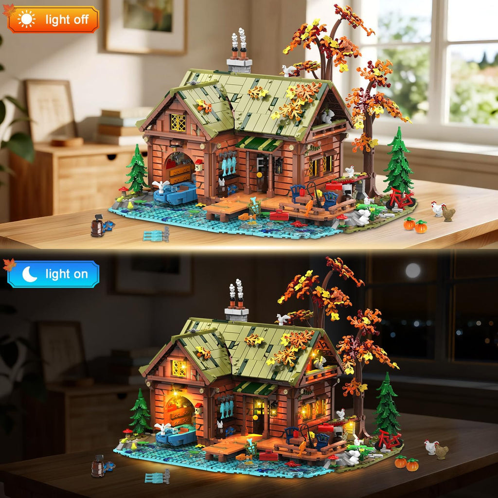 Mini kit de construction de cabane sur l'eau avec éclairage
