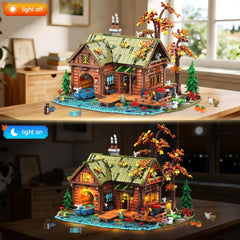 Mini kit de construction de cabane sur l'eau avec éclairage