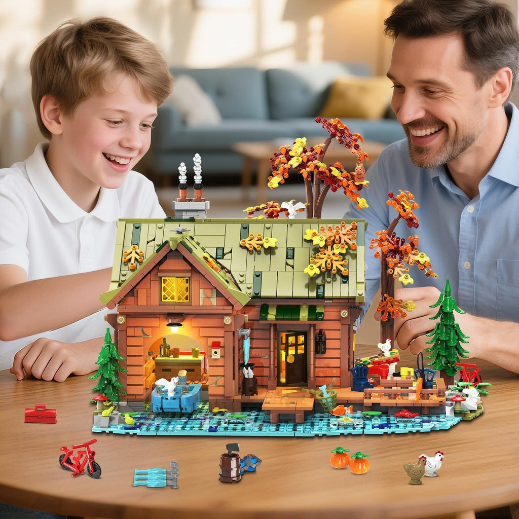Mini kit de construction de cabane sur l'eau avec éclairage