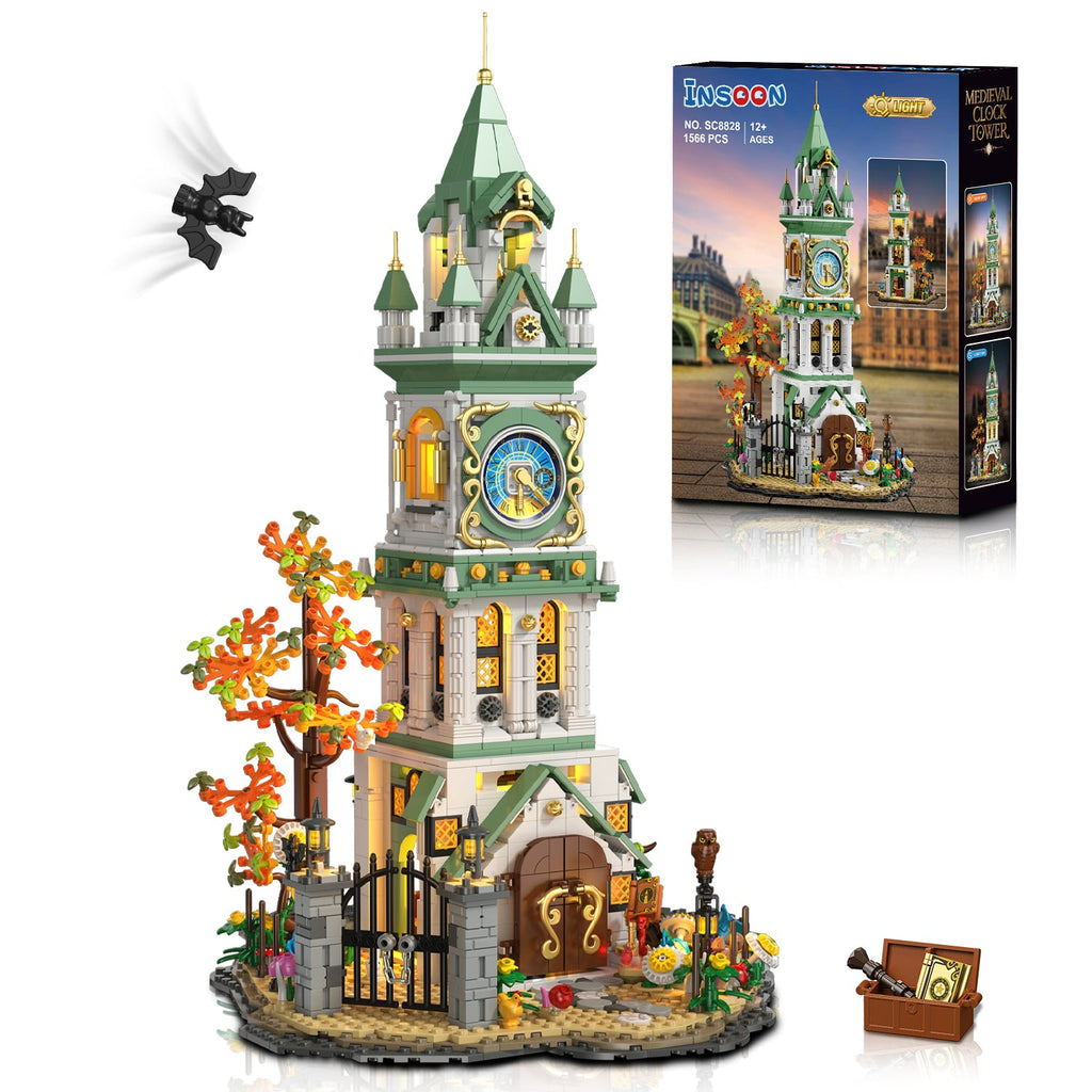 Kit de construction de tour de l'horloge magique avec éclairage