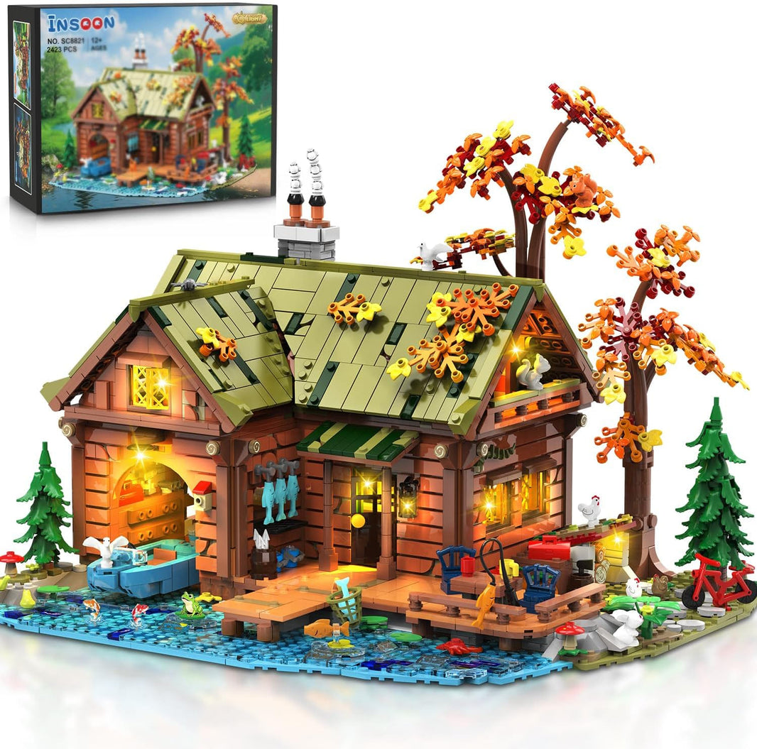 Mini kit de construction de cabane sur l'eau avec éclairage