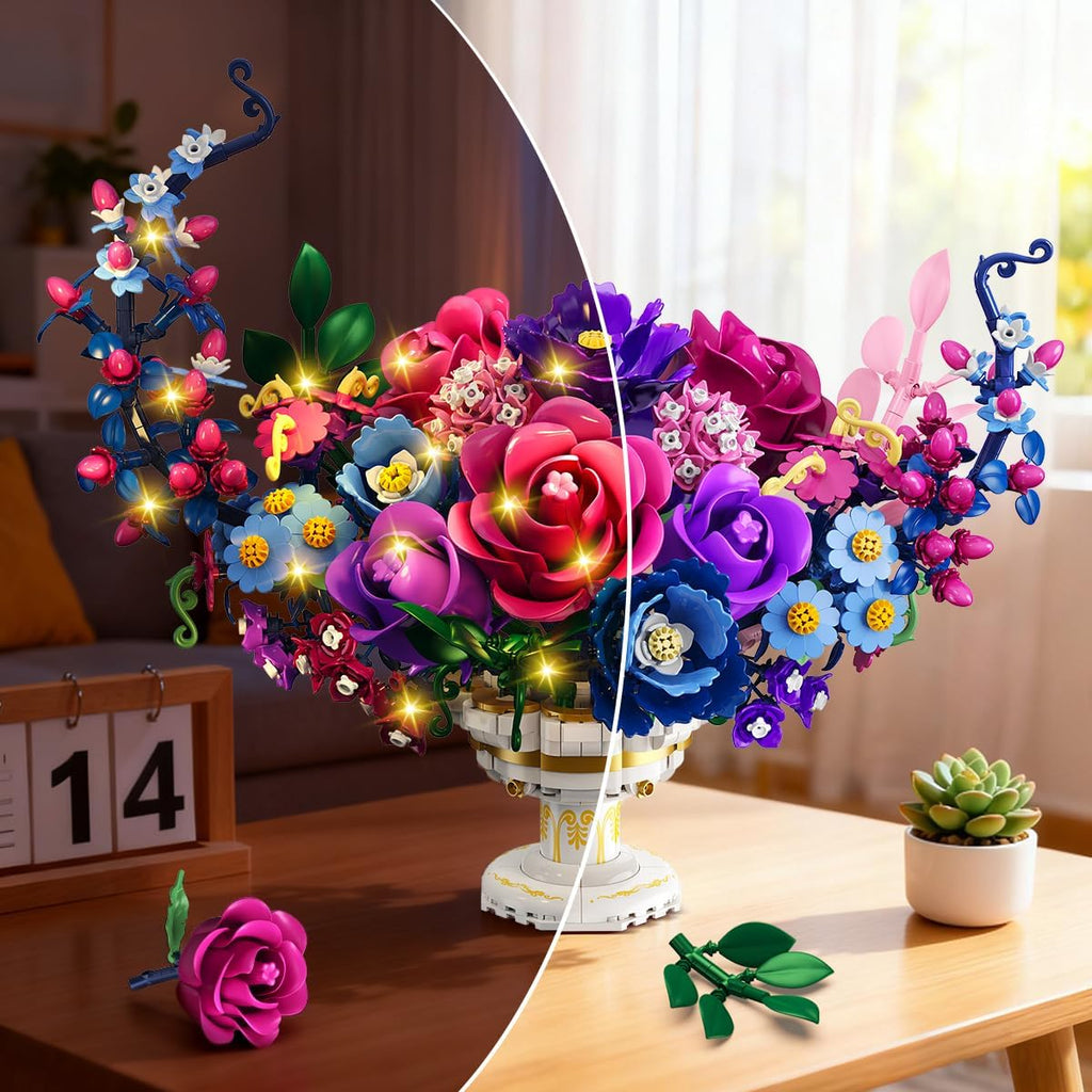 Kit de construction « Fleurs de la Lune » avec lumières