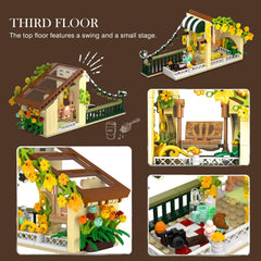 Kit de construction de maison café de ville avec éclairage