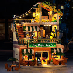Kit de construction de maison café de ville avec éclairage