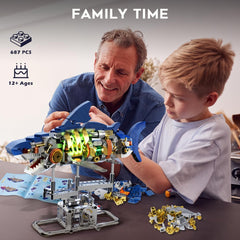 Kit de construction de requin mécanique avec éclairage LED