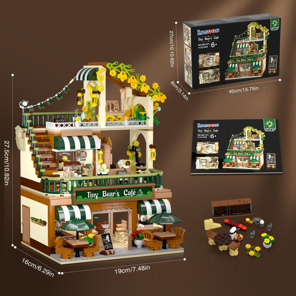 Kit de construction de maison café de ville avec éclairage