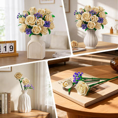 Kit de montage pour bouquet de roses blanches avec éclairage