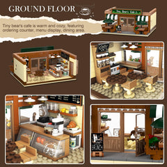 Kit de construction de maison café de ville avec éclairage