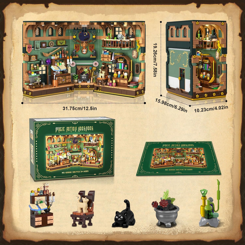 Kit de construction Booknook Potion Magique avec éclairage