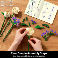 Kit de montage pour bouquet de roses blanches avec éclairage