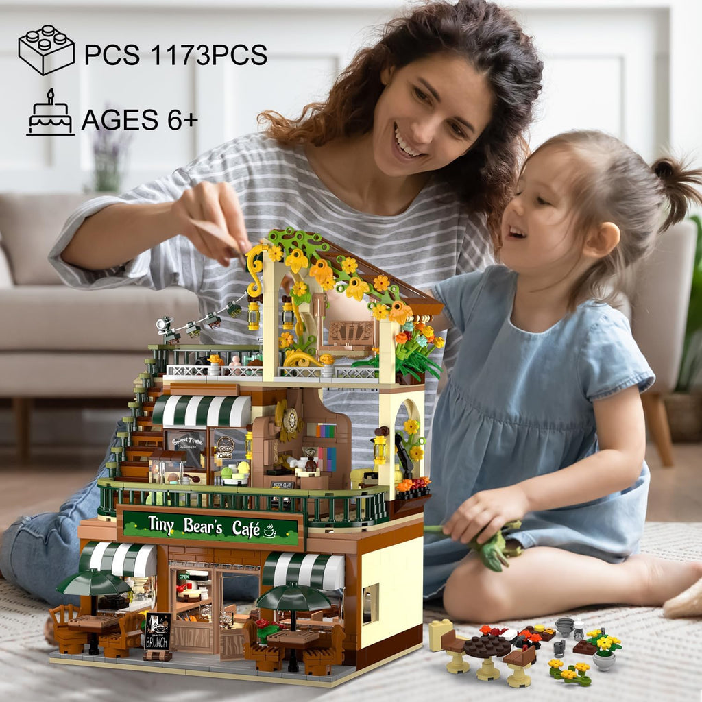 Kit de construction de maison café de ville avec éclairage