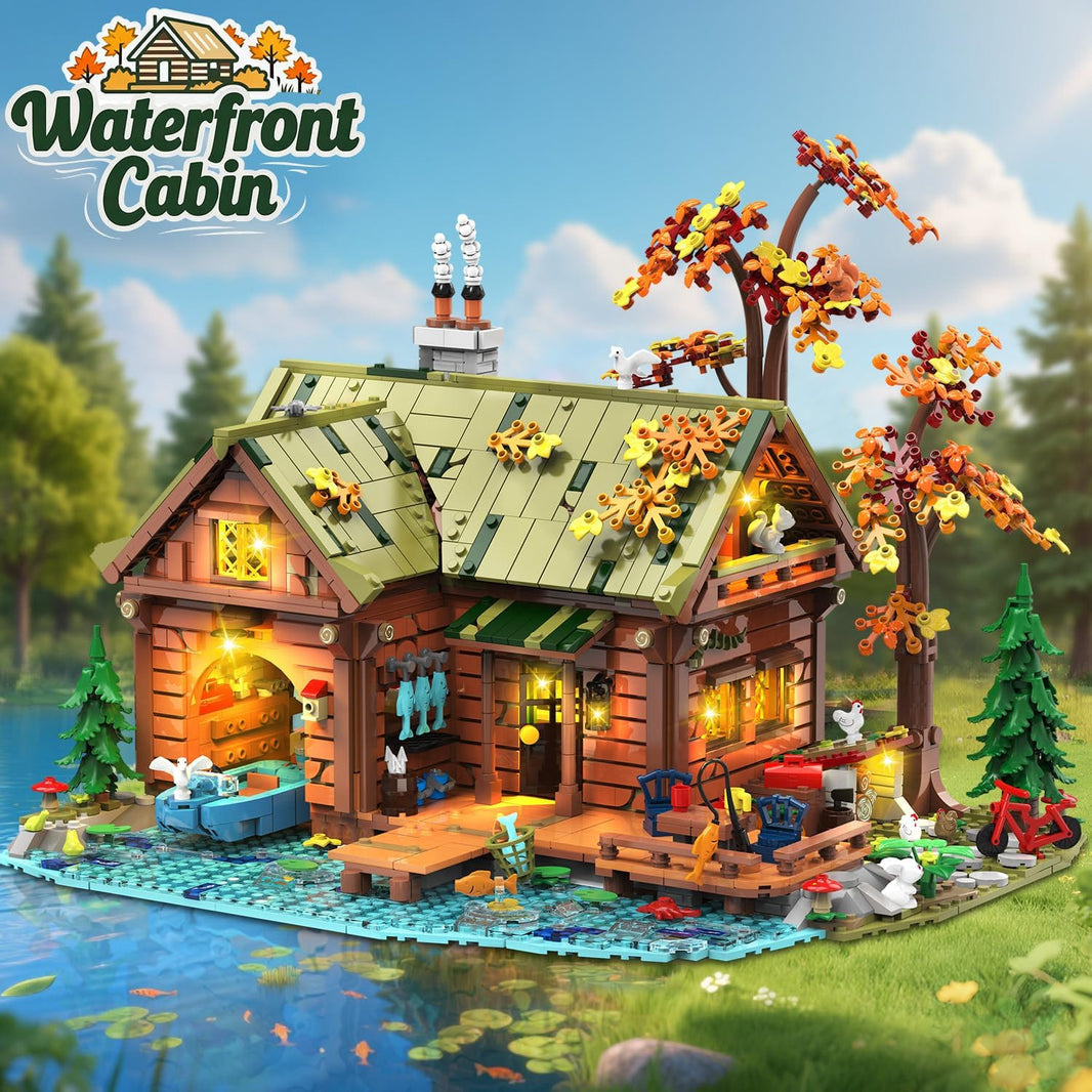 Mini kit de construction de cabane sur l'eau avec éclairage