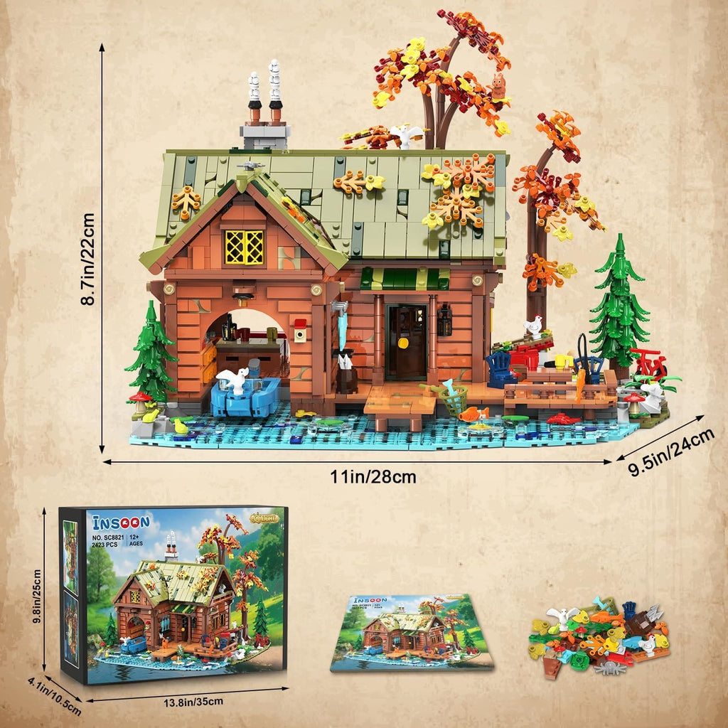 Mini kit de construction de cabane sur l'eau avec éclairage
