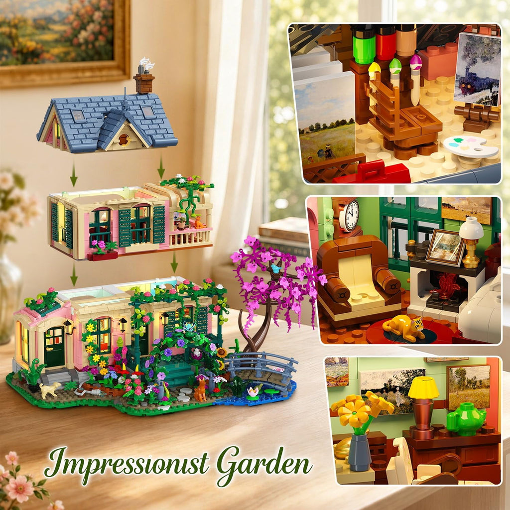 Kit de construction de maison de jardin avec éclairage